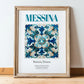 Messina, Italy – Architectural Travel Art, in wooden frame leaning on the floor