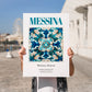 Messina, Italy – Architectural Travel Art, no-text version framed in wood