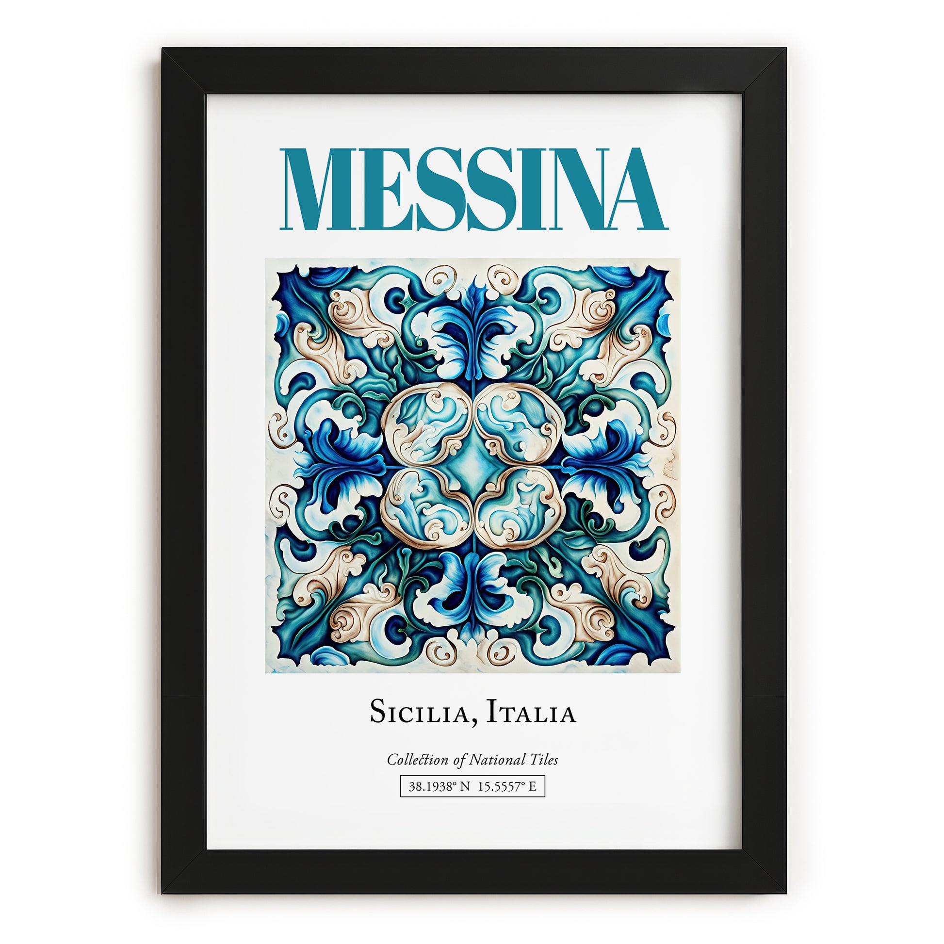 Messina, Italy – Architectural Travel Art, in sleek black frame