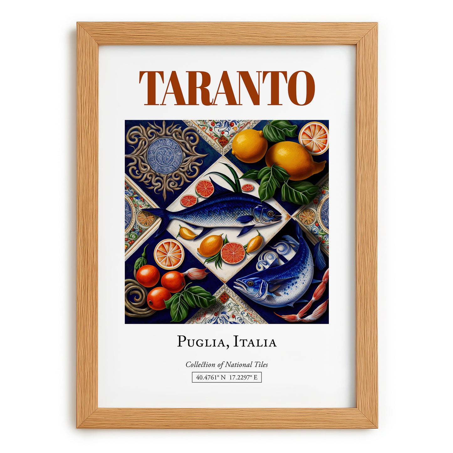 Taranto, Italy – Wanderlust Wall Decor, set in oak frame