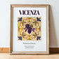 Vicenza, Italy – Travel Wall Decor, in wooden frame leaning on the floor