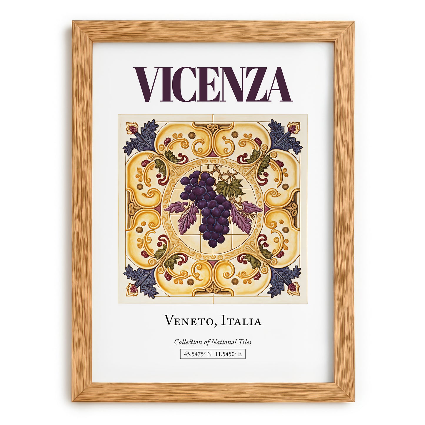 Vicenza, Italy – Travel Wall Decor, set in oak frame