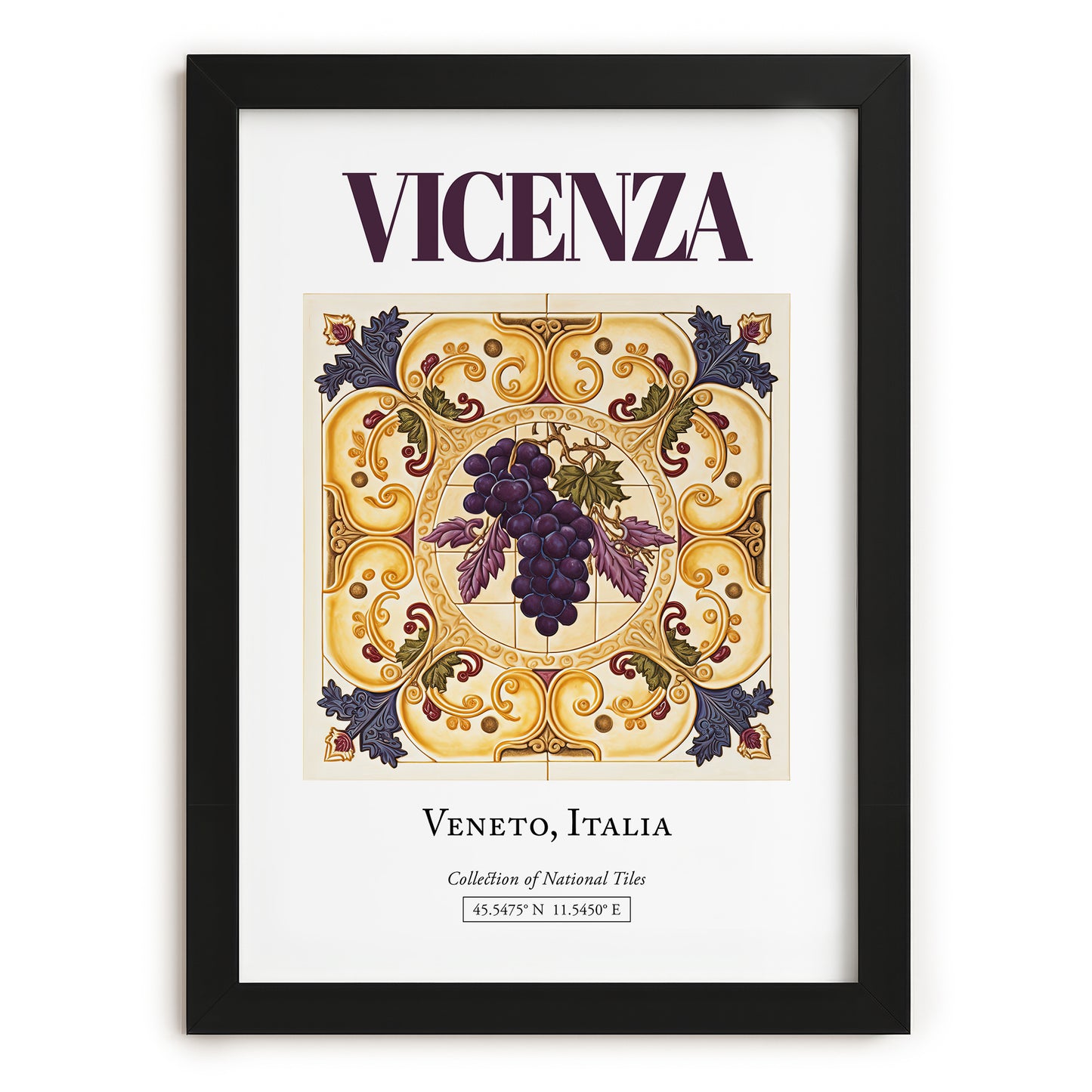 Vicenza, Italy – Travel Wall Decor, in sleek black frame