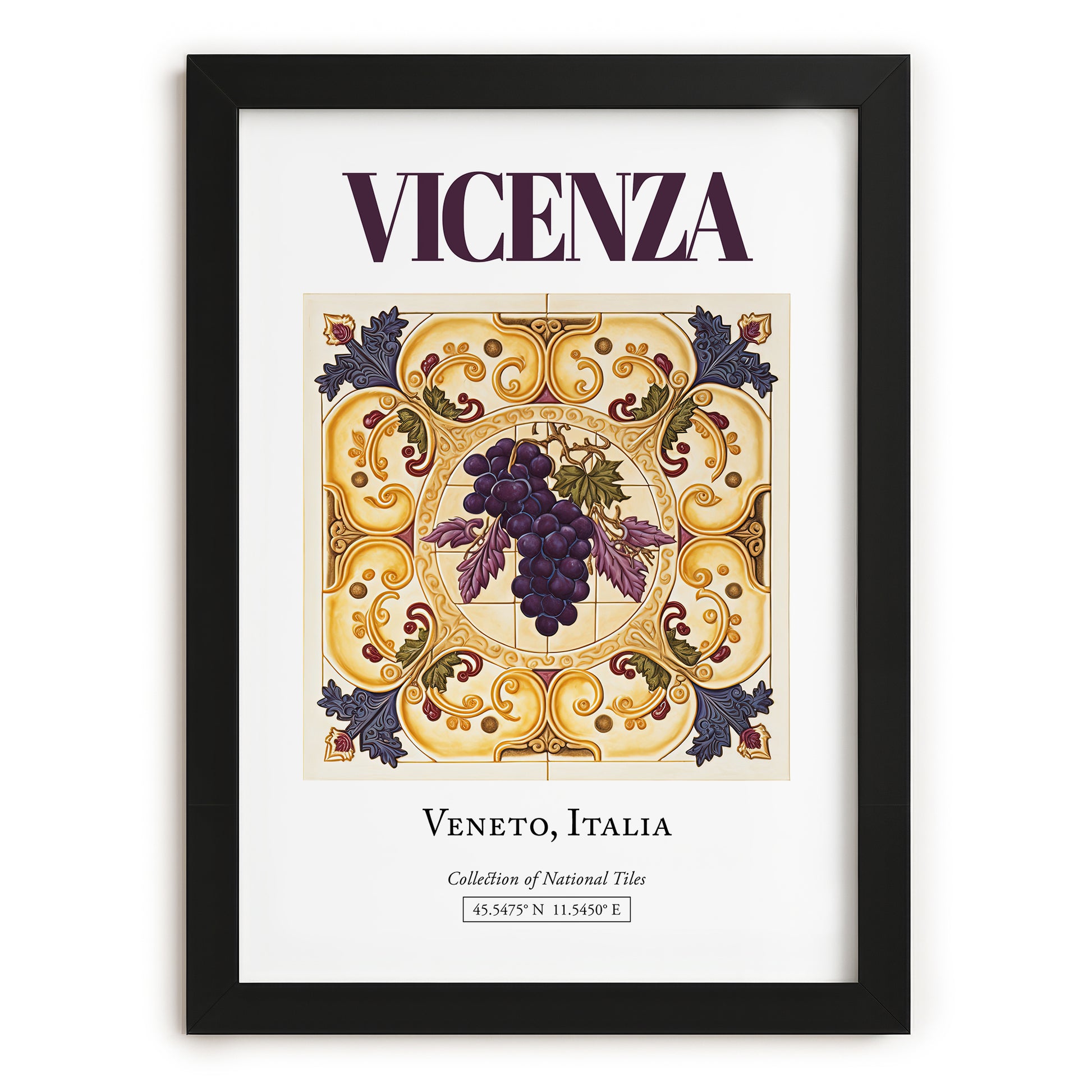 Vicenza, Italy – Travel Wall Decor, in sleek black frame