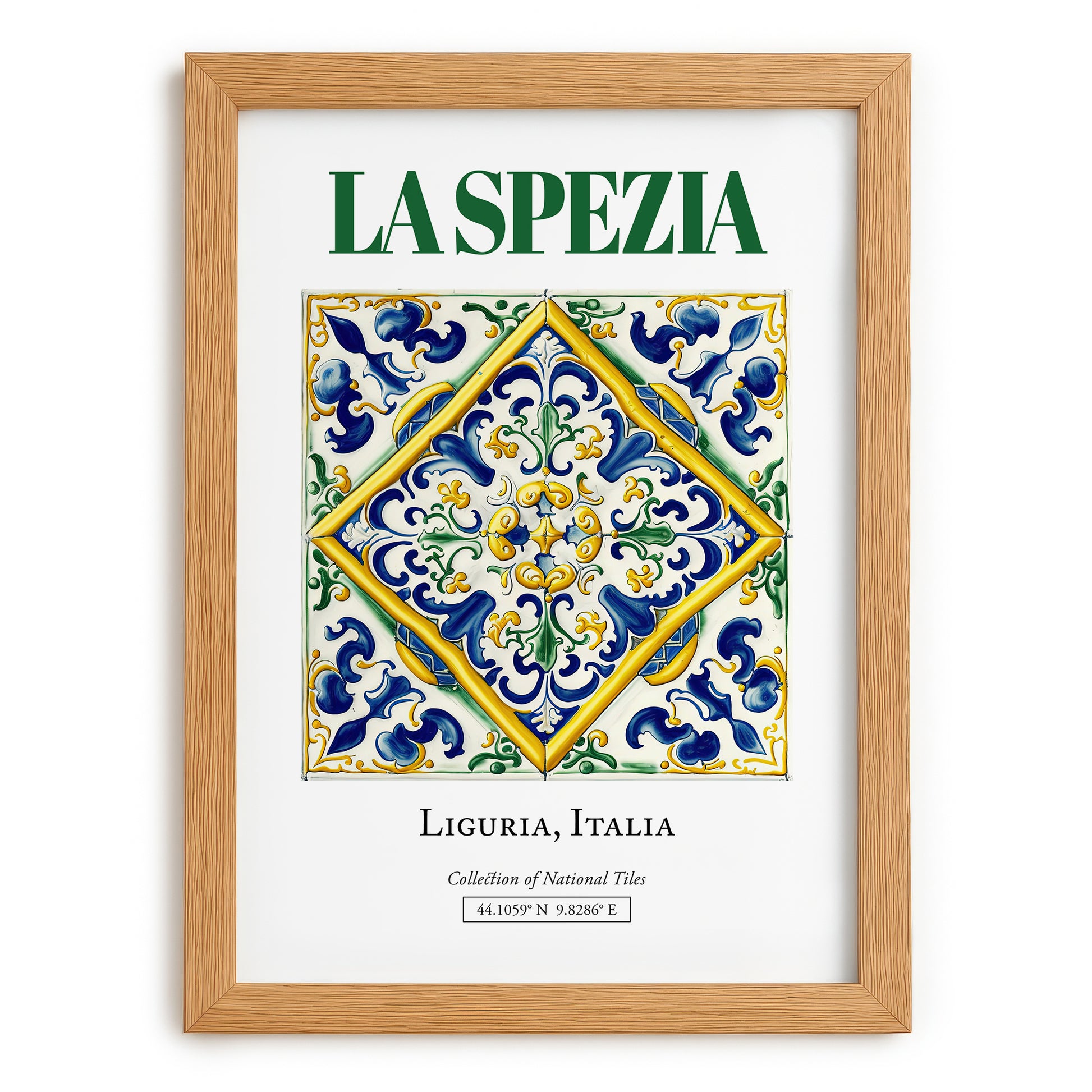 La Spezia, Italy – Tourist Destination Poster, set in oak frame