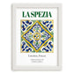 La Spezia, Italy – Tourist Destination Poster, placed in minimal white frame
