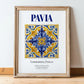Pavia, Italy – Travel Wall Art, in wooden frame leaning on the floor