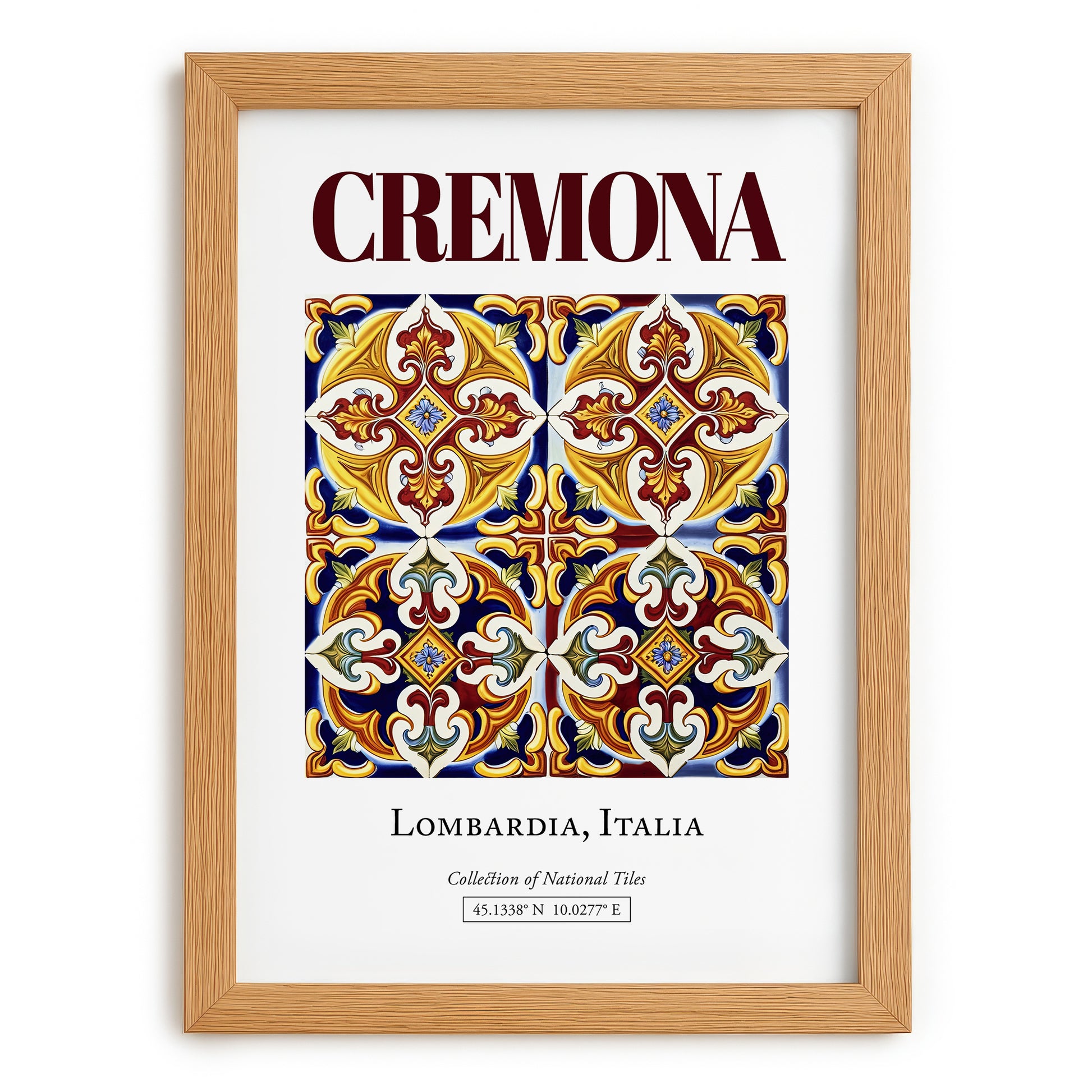 Cremona, Italy – Cityscape Wall Art, set in oak frame