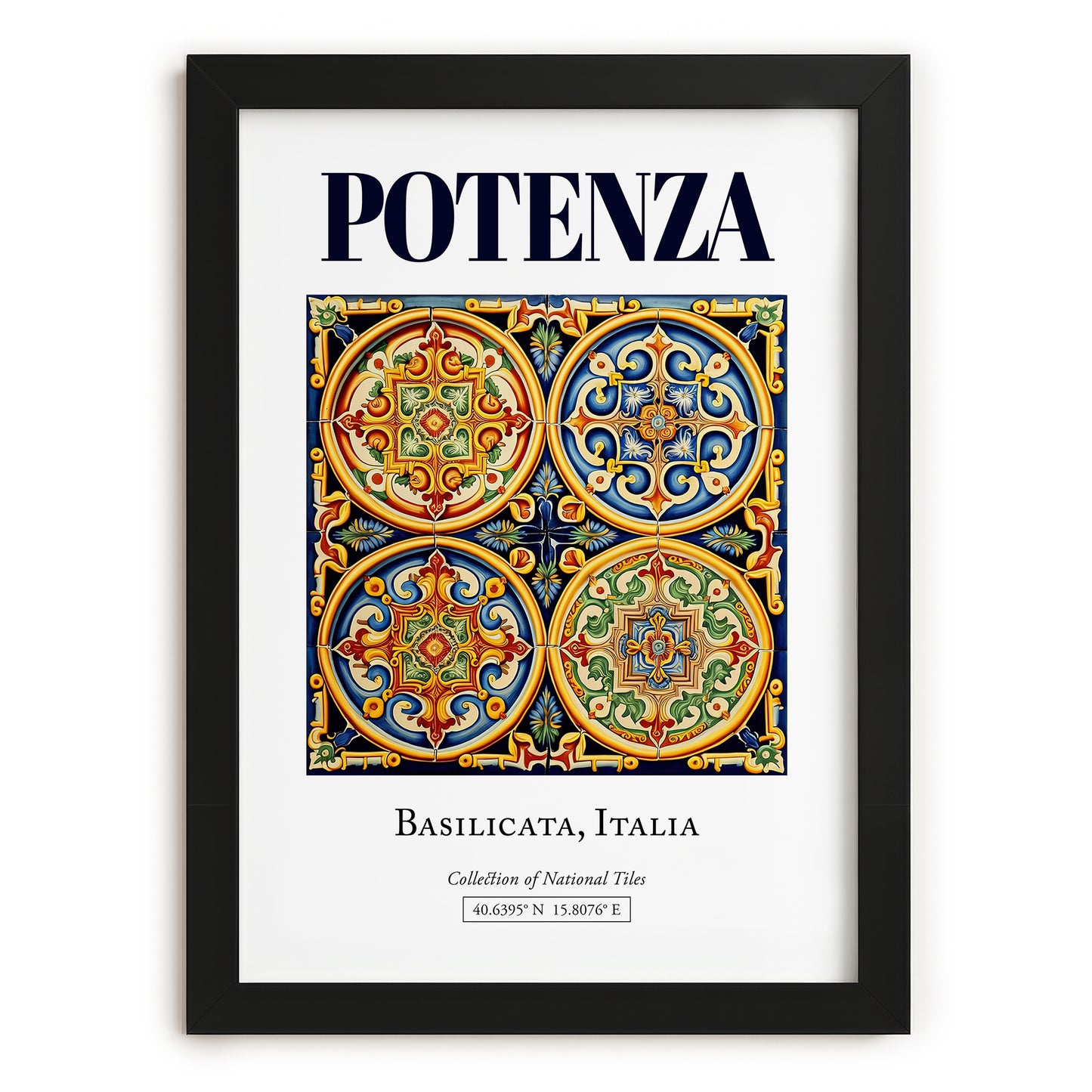 Potenza, Italy – Travel Poster, in sleek black frame