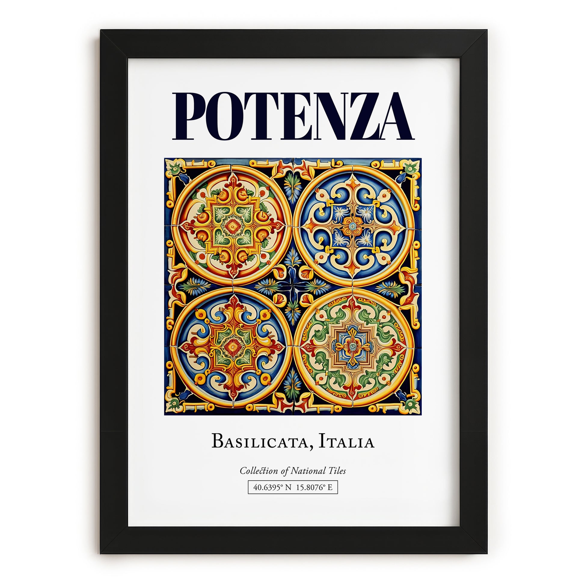 Potenza, Italy – Travel Poster, in sleek black frame