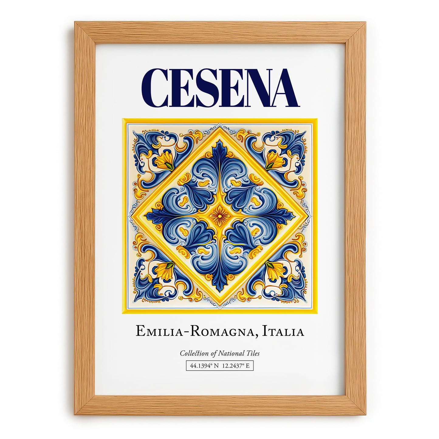 Cesena, Italy – Travel Poster, set in oak frame