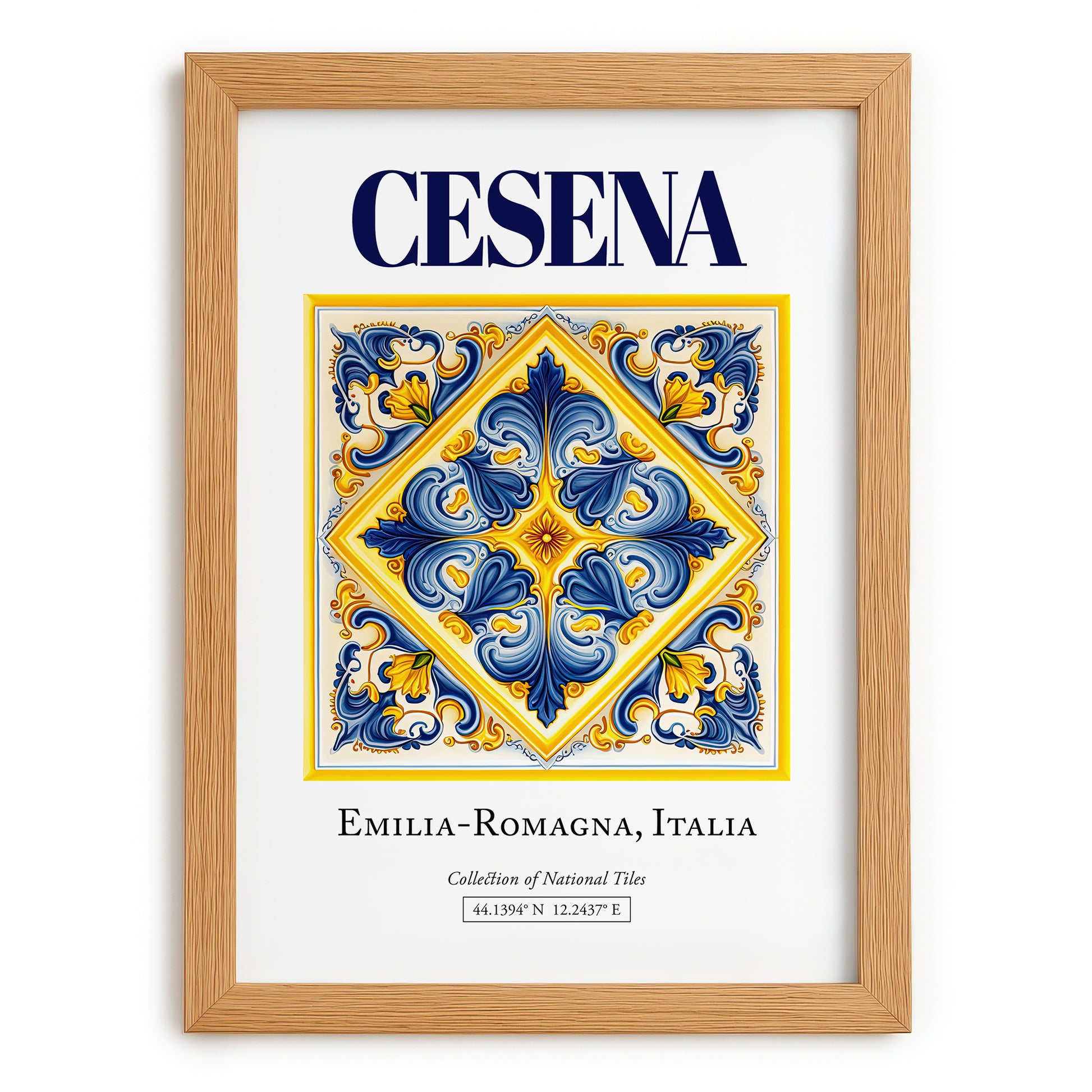 Cesena, Italy – Travel Poster, set in oak frame