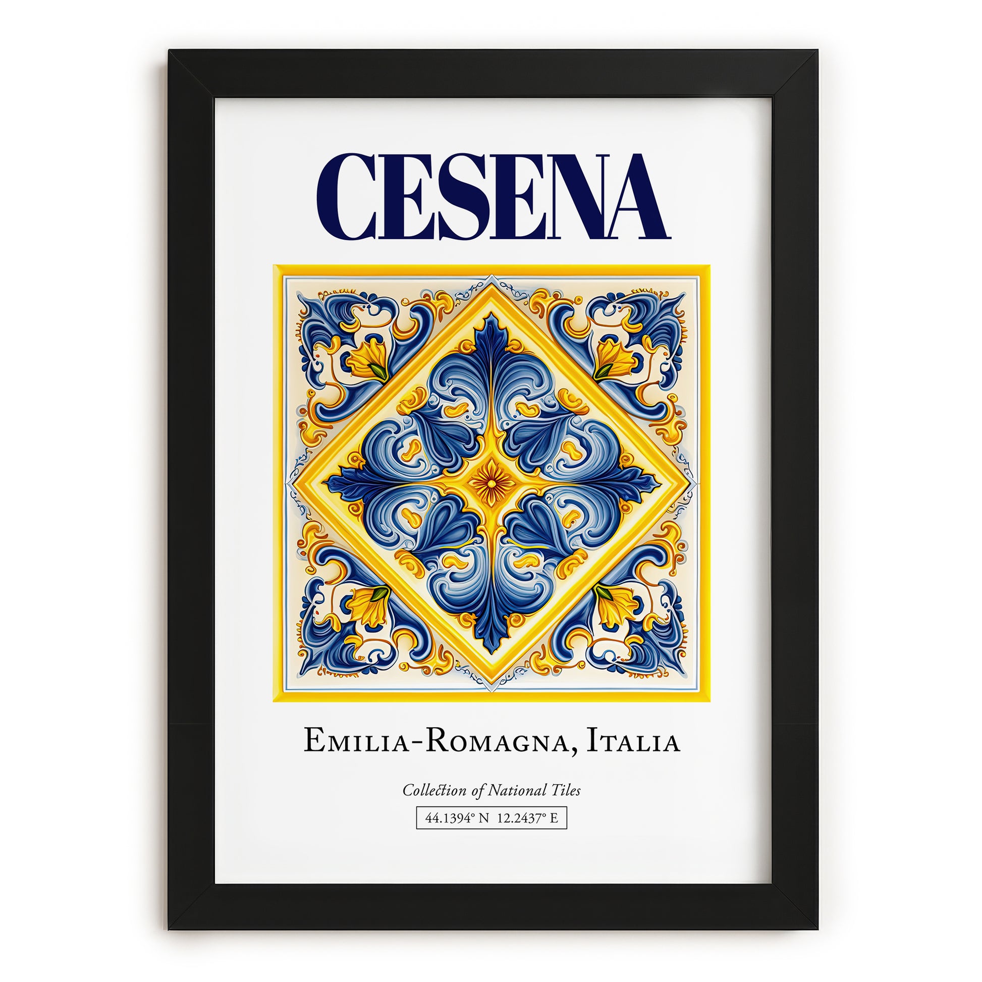 Cesena, Italy – Travel Poster, in sleek black frame