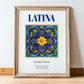 Latina, Italy – Global Cities Wall Print, in wooden frame leaning on the floor