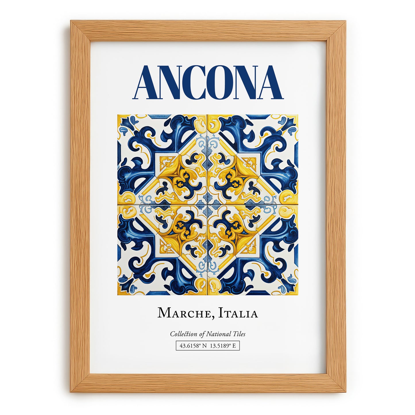 Ancona, Italy – Travel Print, set in oak frame