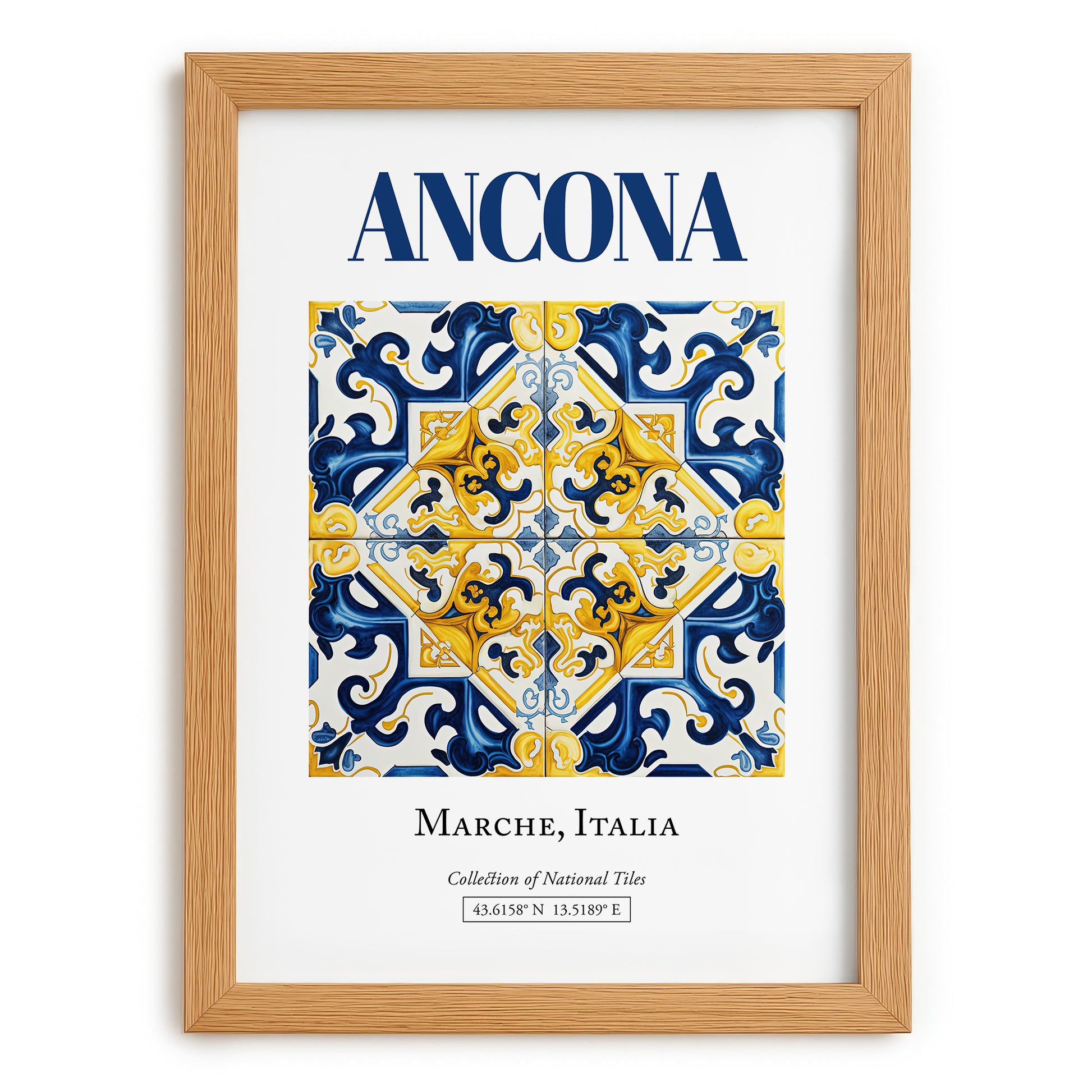 Ancona, Italy – Travel Print, set in oak frame