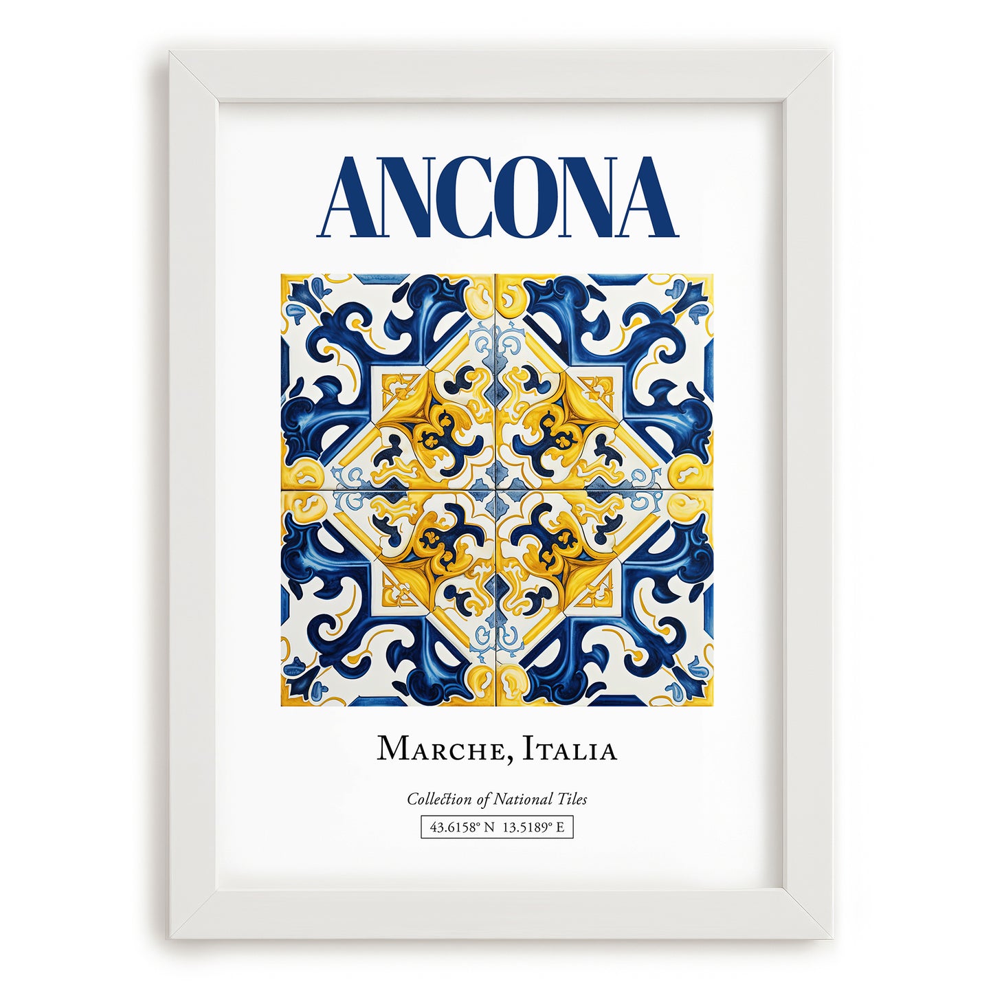 Ancona, Italy – Travel Print, placed in minimal white frame