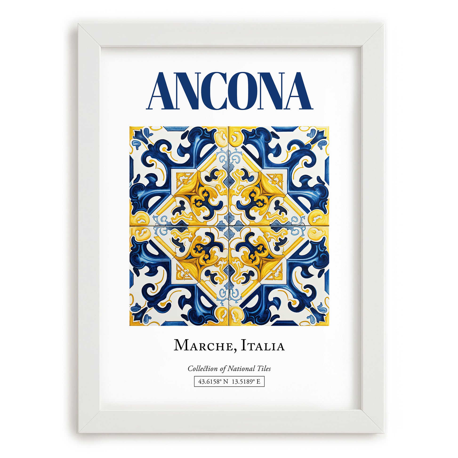 Ancona, Italy – Travel Print, placed in minimal white frame