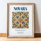 Novara, Italy – Away From Home Poster, in wooden frame leaning on the floor
