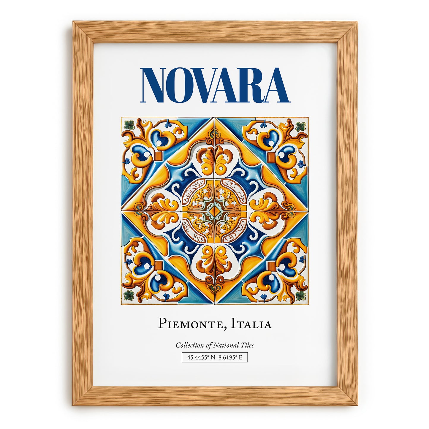 Novara, Italy – Away From Home Poster, set in oak frame