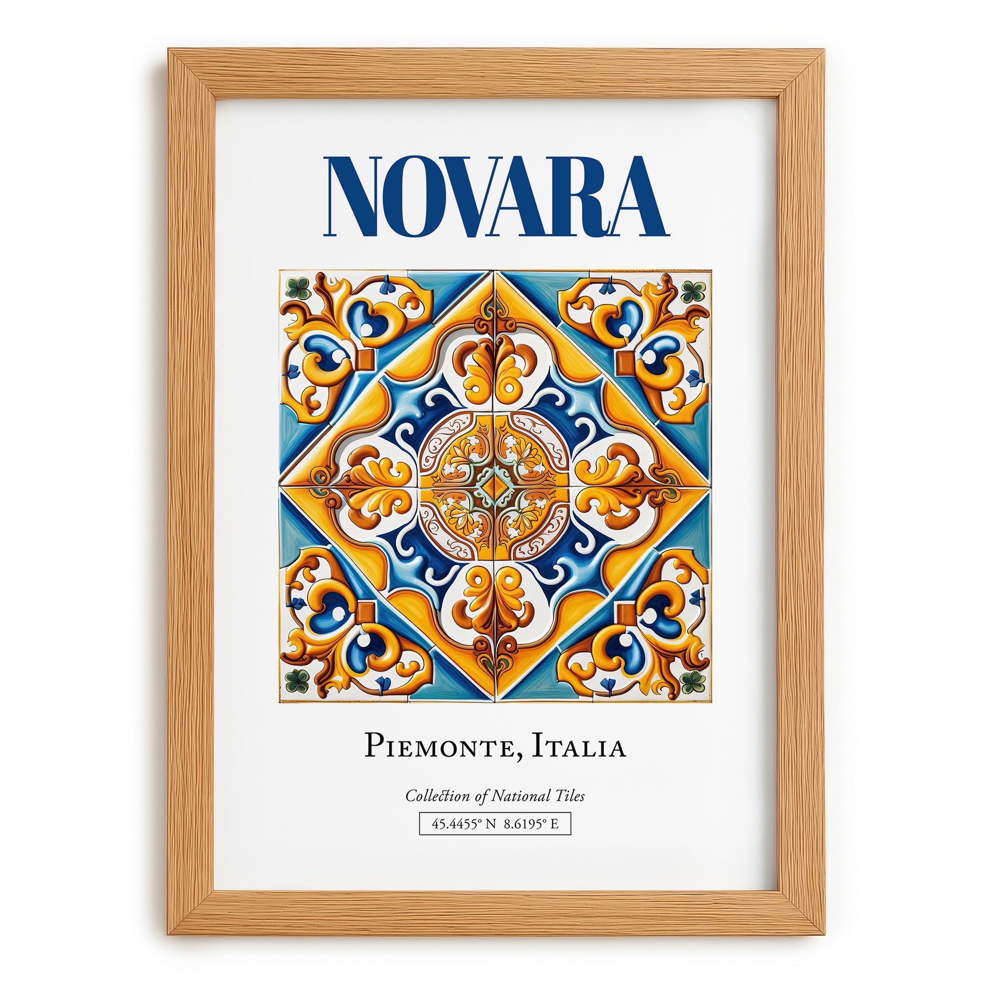 Novara, Italy – Away From Home Poster, set in oak frame