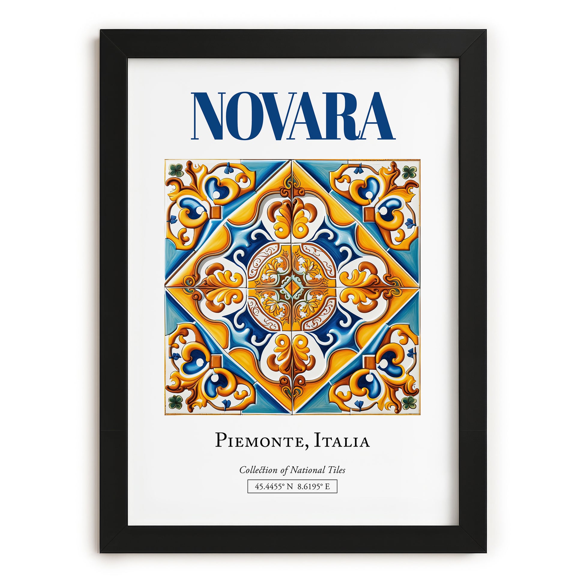Novara, Italy – Away From Home Poster, in sleek black frame
