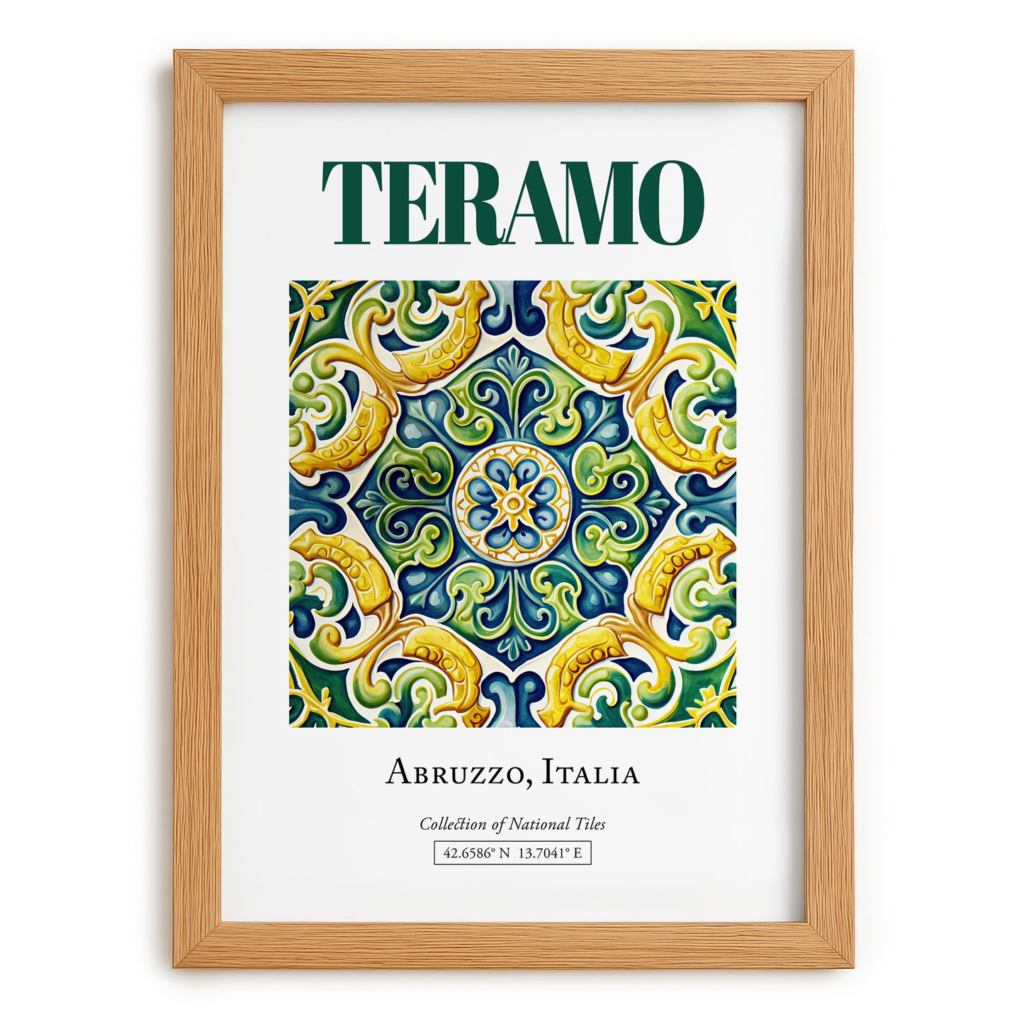 Teramo, Italy – Travel Wall Decor, set in oak frame