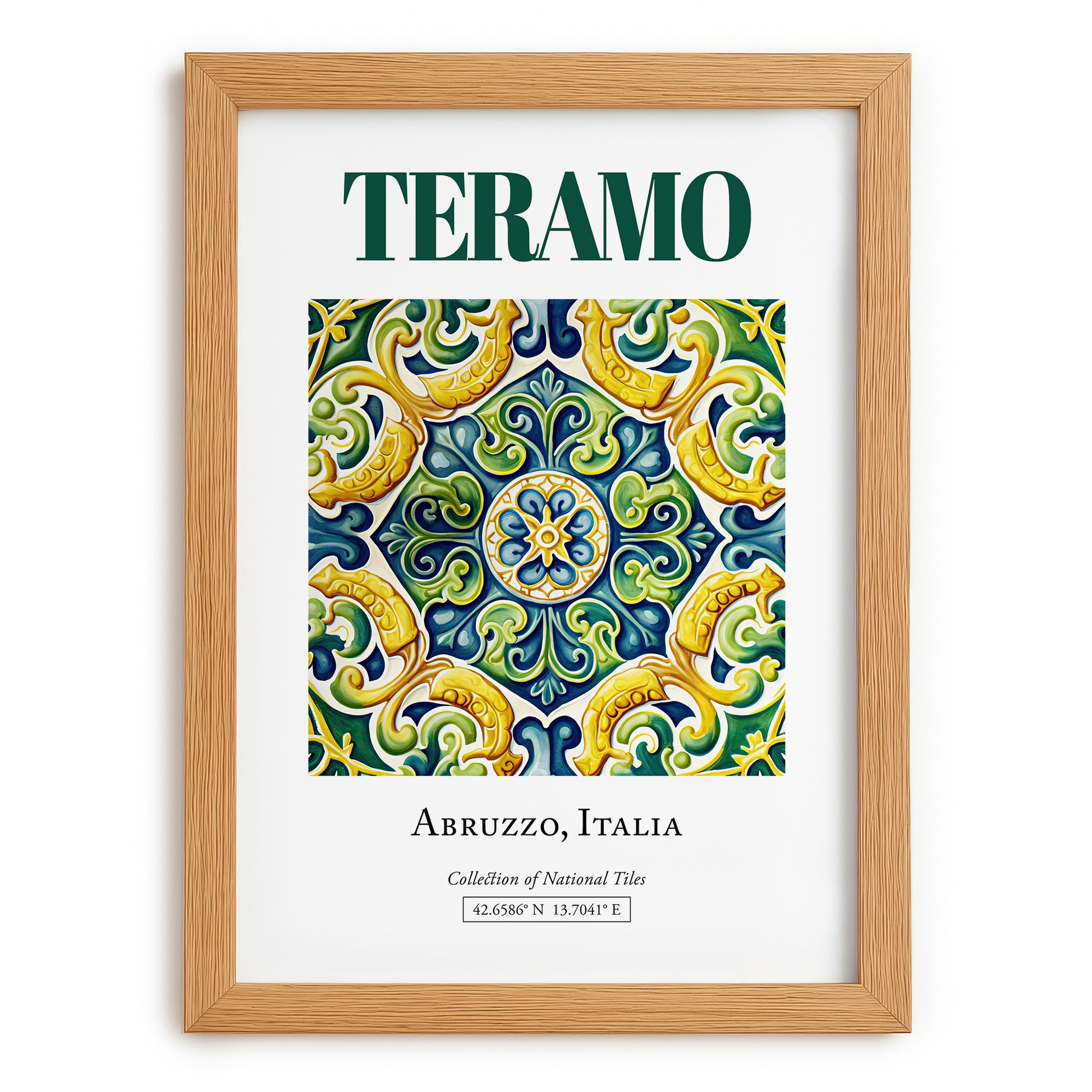 Teramo, Italy – Travel Wall Decor, set in oak frame