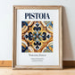 Pistoia, Italy – Retro Travel Poster, in wooden frame leaning on the floor