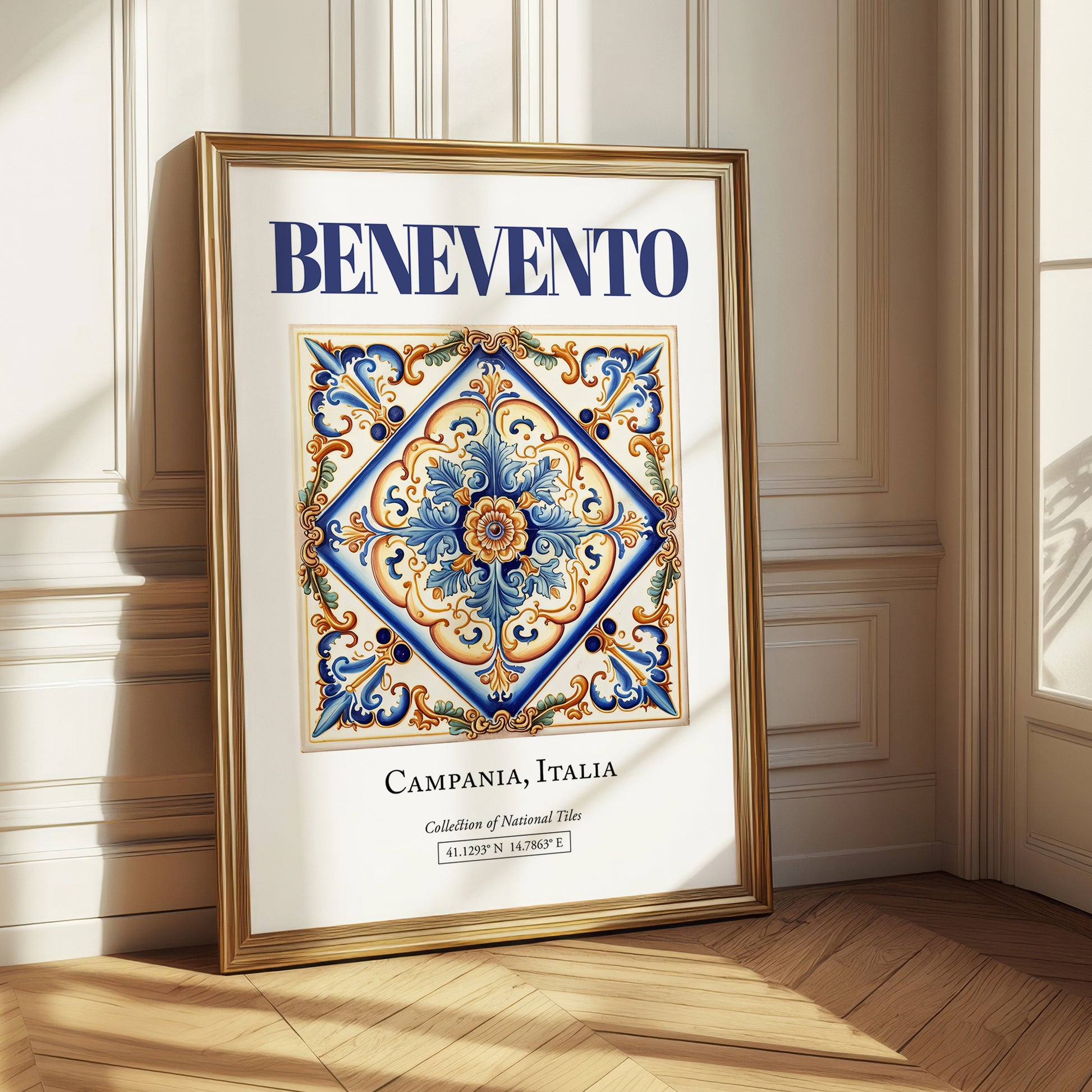 Benevento, Italy – Illustrated Travel Poster, styled in a charming Paris street view