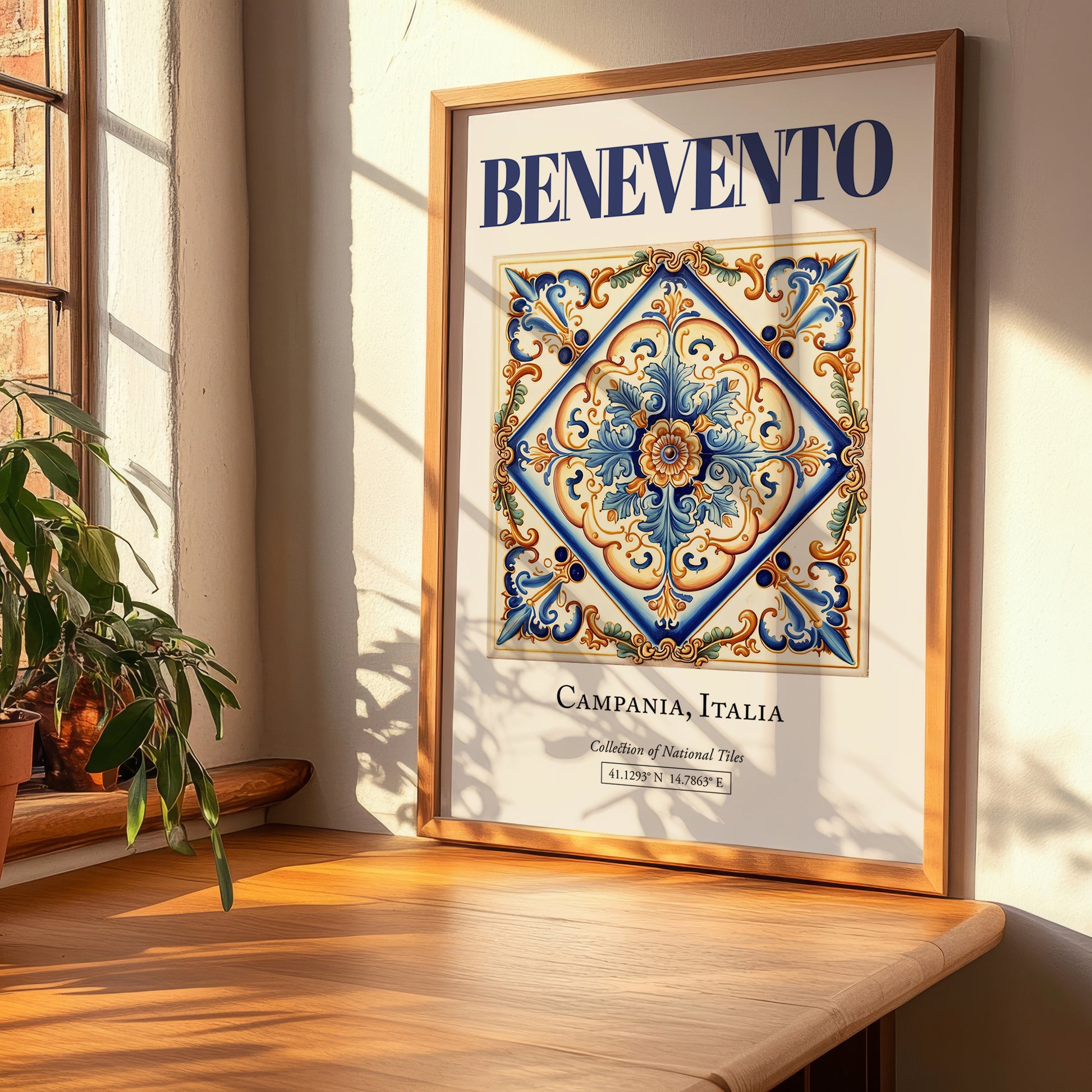 Benevento, Italy – Illustrated Travel Poster, clean layout with no caption