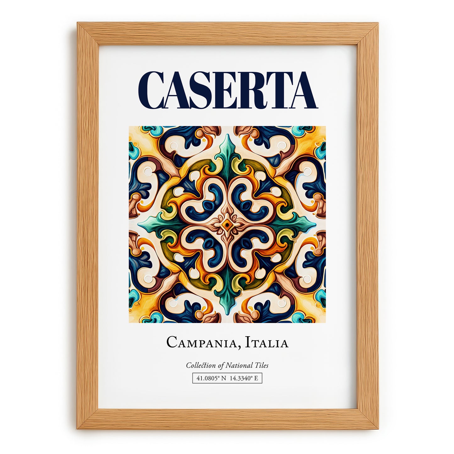 Caserta, Italy – Travel Print, set in oak frame