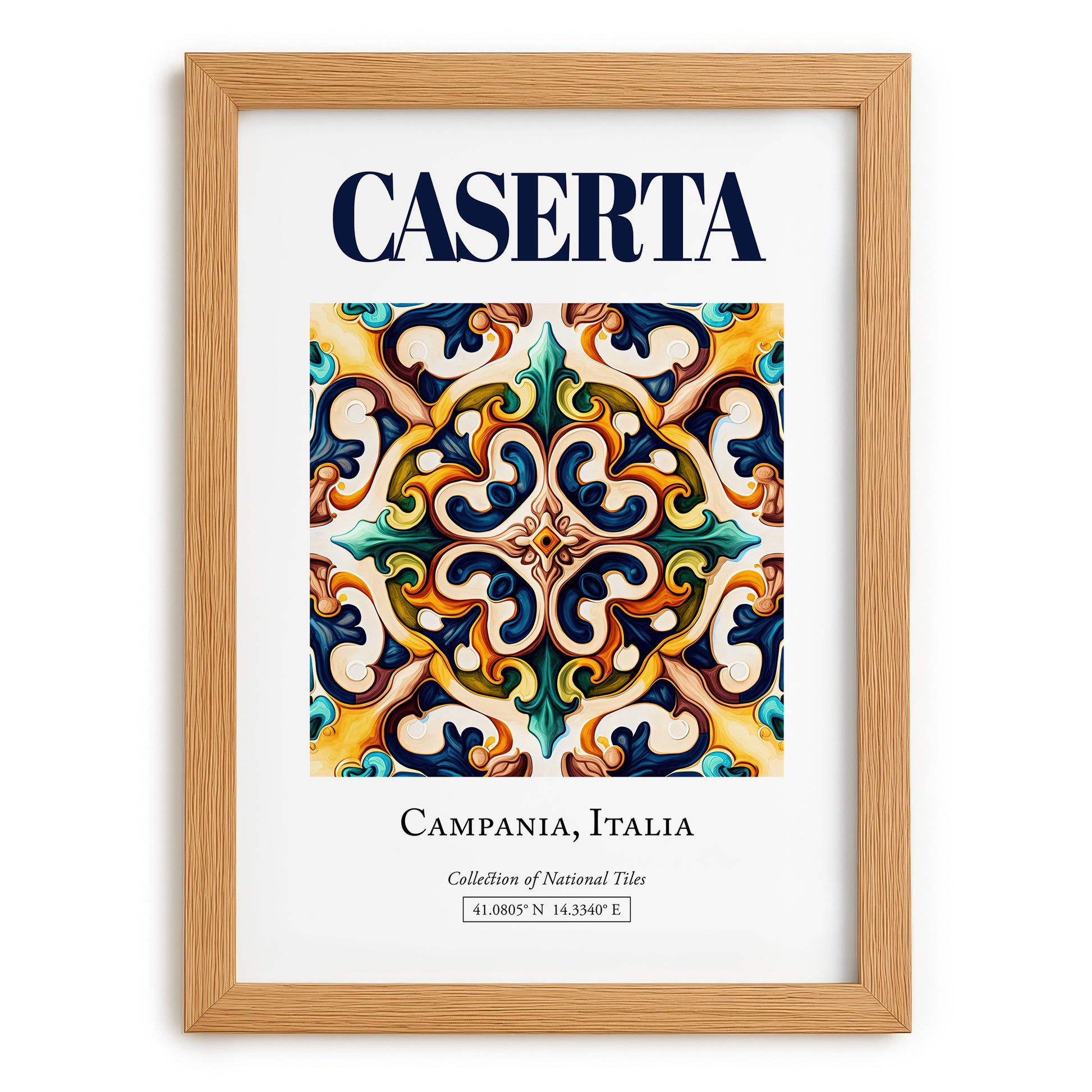 Caserta, Italy – Travel Print, set in oak frame
