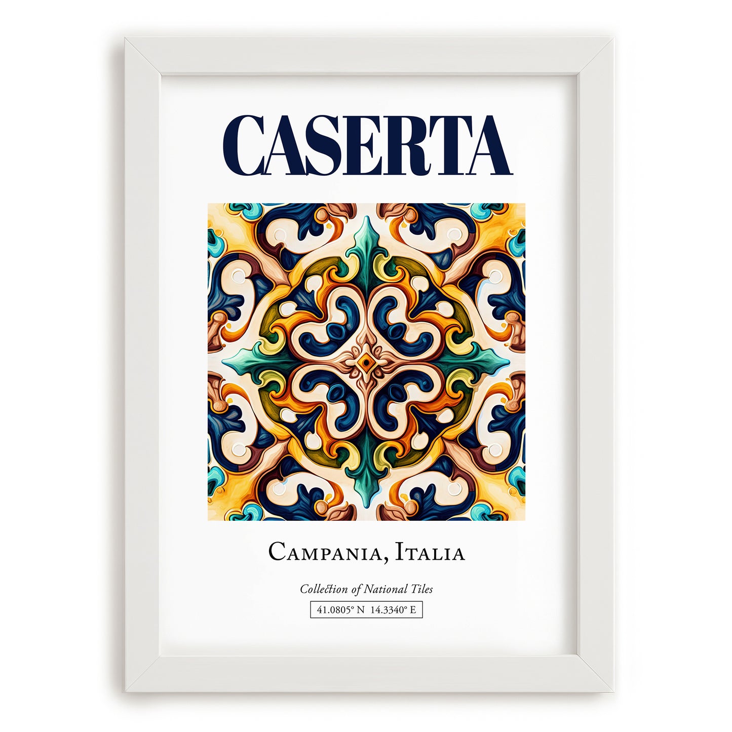 Caserta, Italy – Travel Print, placed in minimal white frame