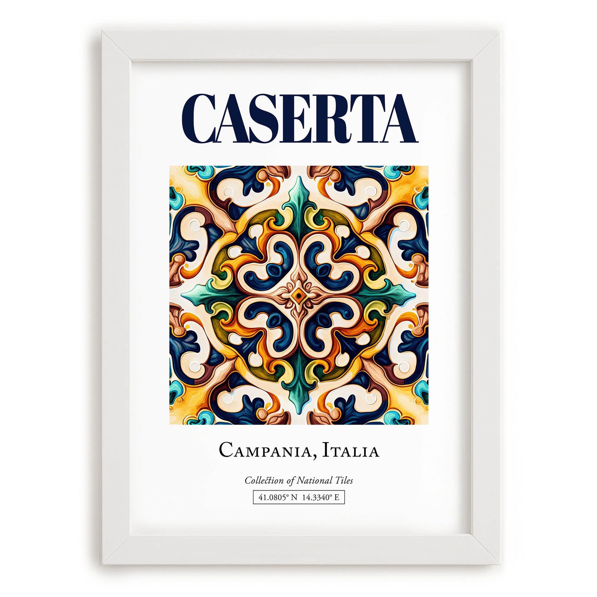 Caserta, Italy – Travel Print, placed in minimal white frame