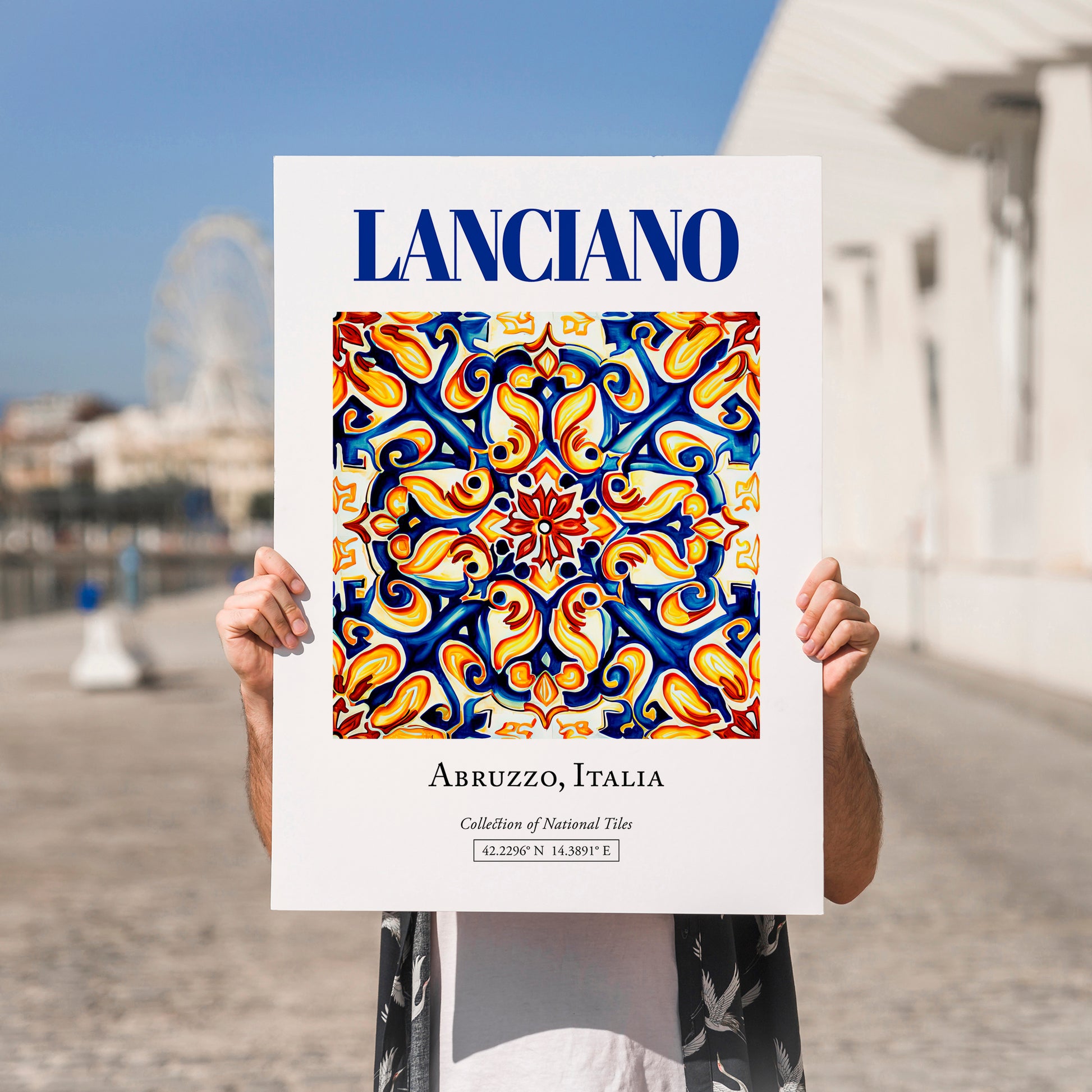 Lanciano, Italy – Tourist Destination Poster, no-text version framed in wood