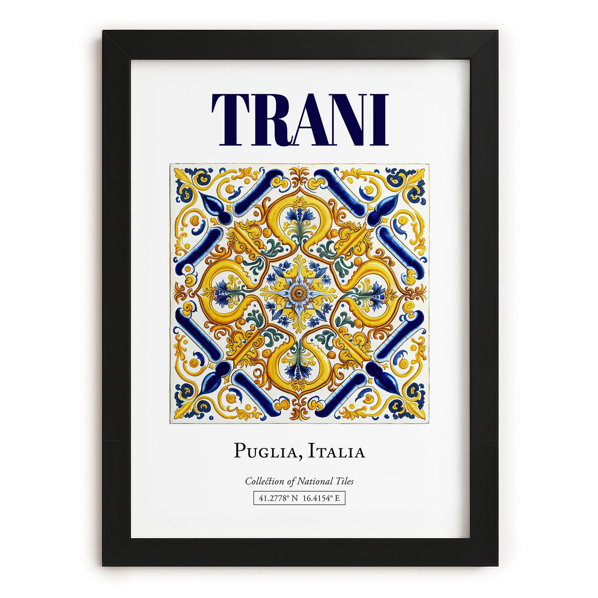 Trani, Italy – Wanderlust Wall Decor, in sleek black frame