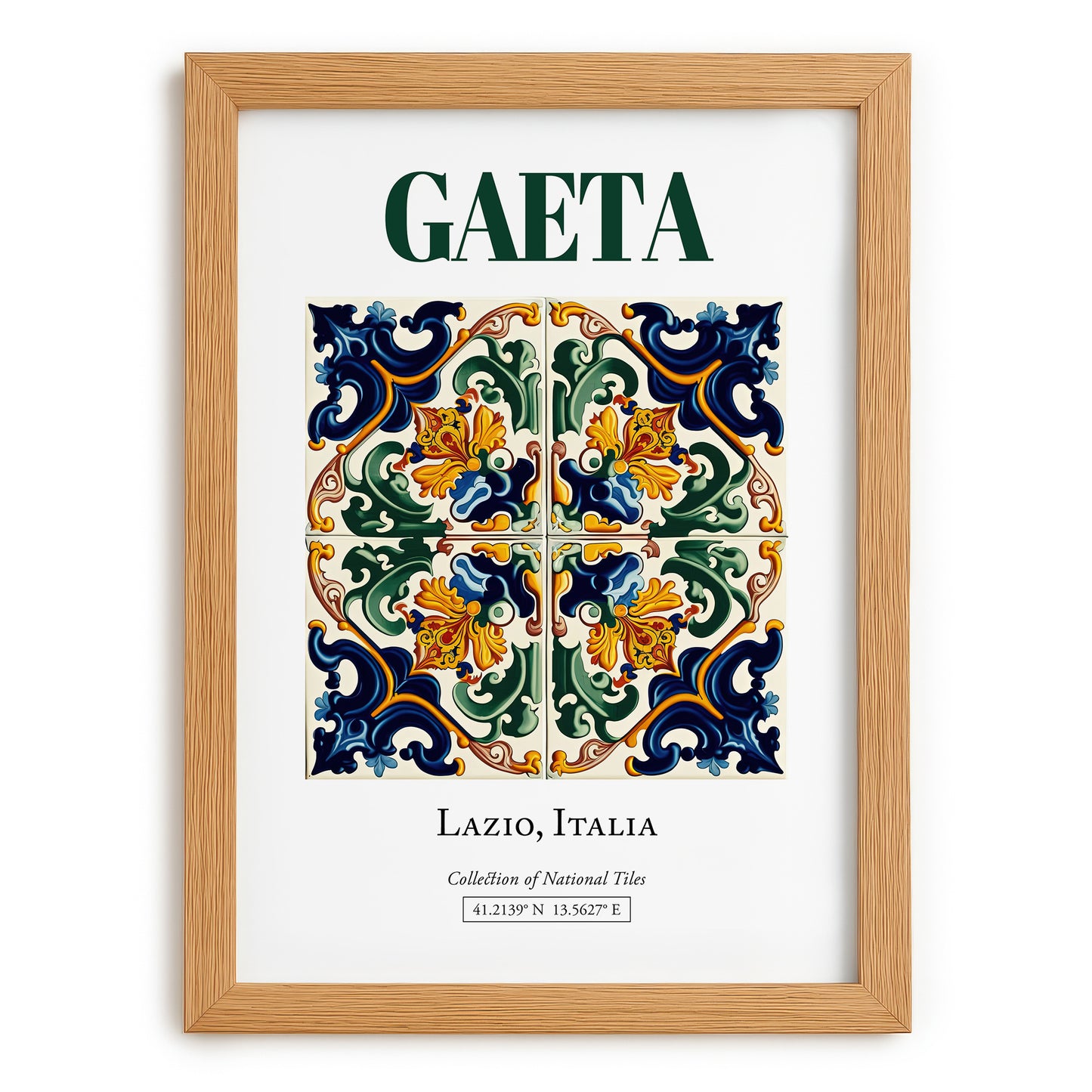 Gaeta, Italy – Vintage Travel Poster, set in oak frame