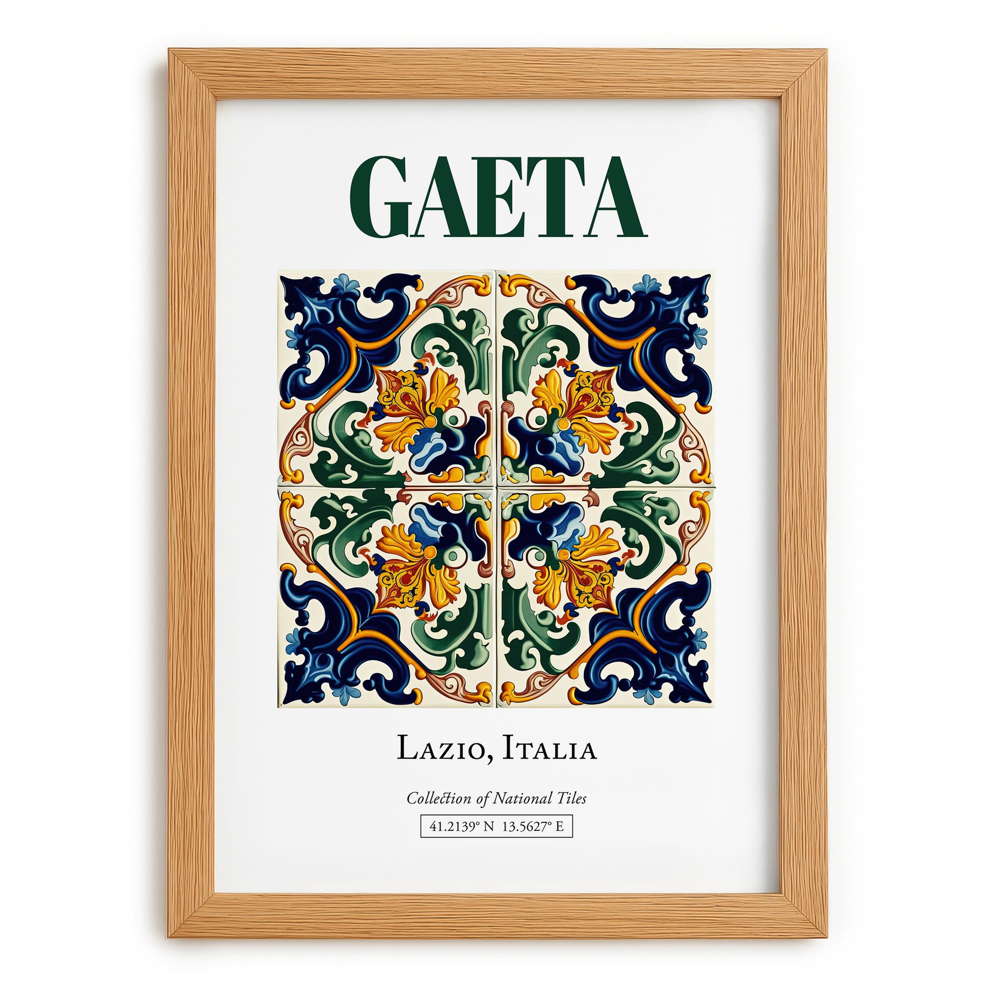 Gaeta, Italy – Vintage Travel Poster, set in oak frame