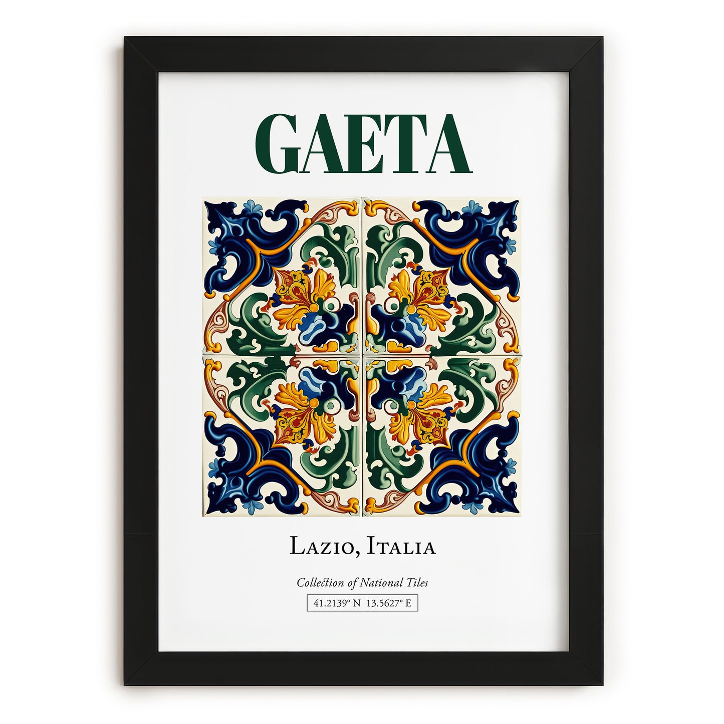 Gaeta, Italy – Vintage Travel Poster, in sleek black frame