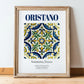 Oristano, Italy – Travel Print, in wooden frame leaning on the floor