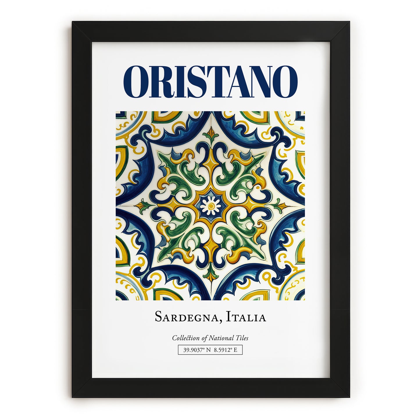 Oristano, Italy – Travel Print, in sleek black frame