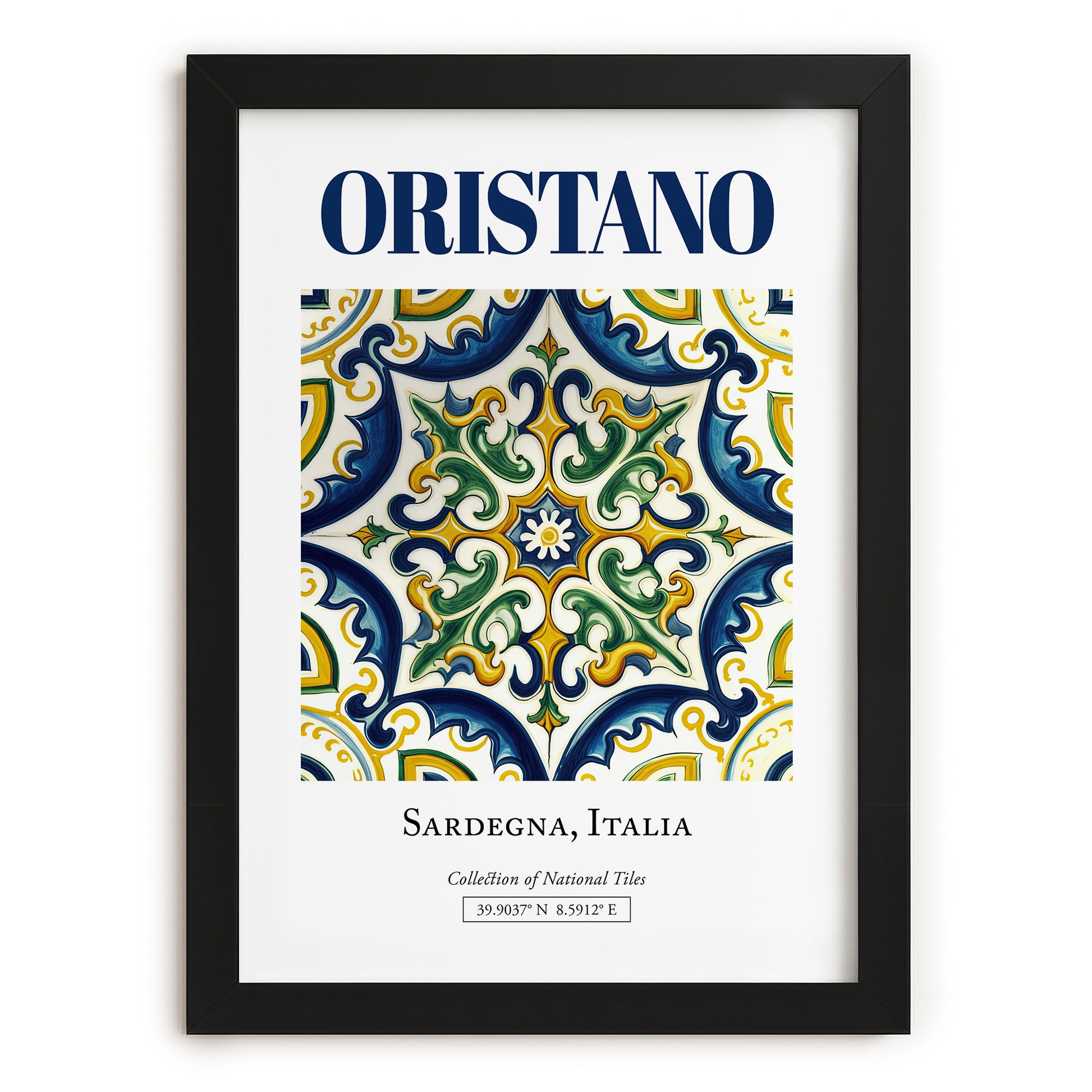 Oristano, Italy – Travel Print, in sleek black frame