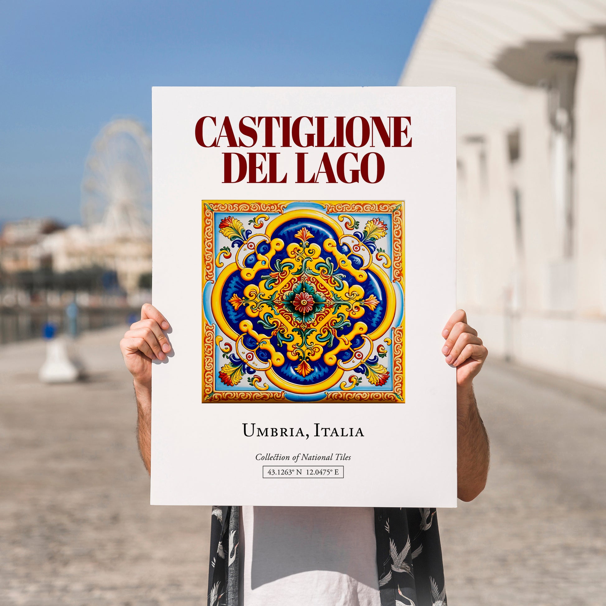 Castiglione del Lago, Italy – Travel Print, no-text version framed in wood