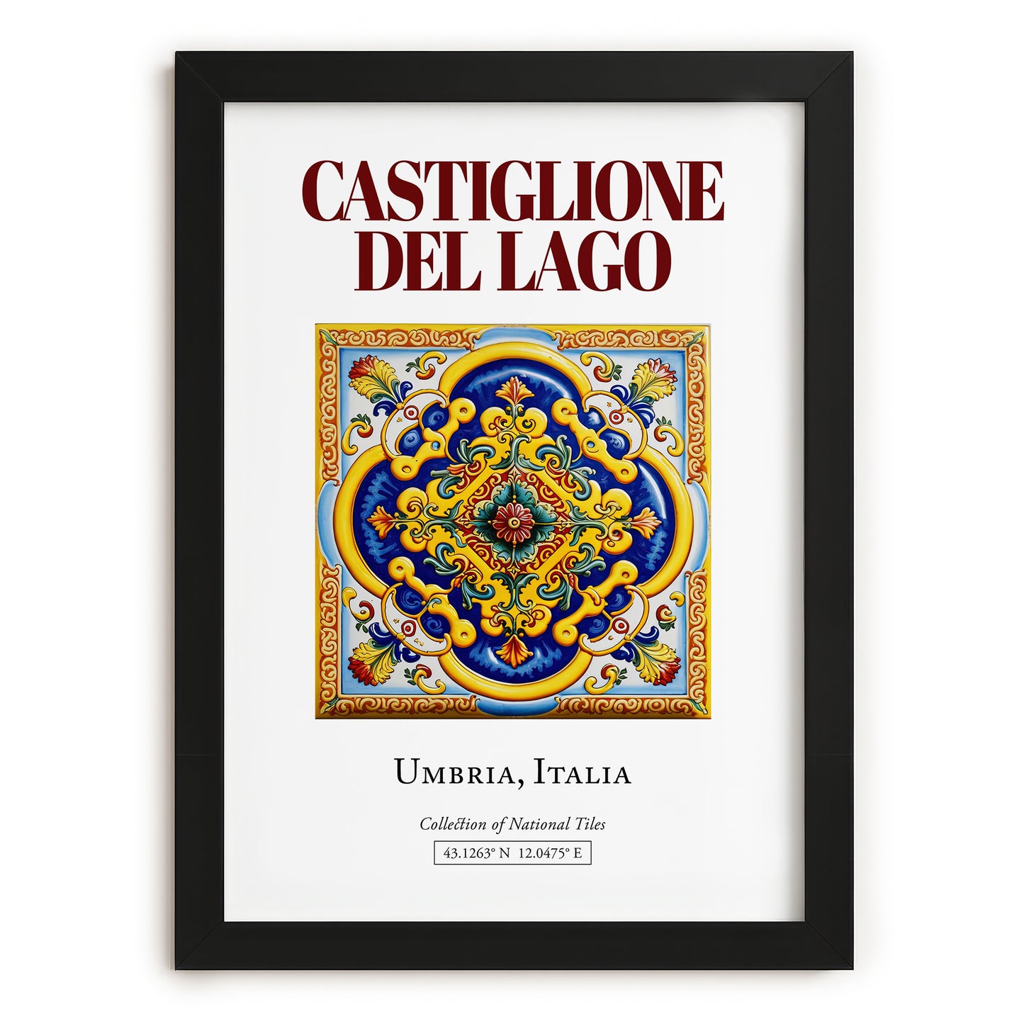 Castiglione del Lago, Italy – Travel Print, in sleek black frame