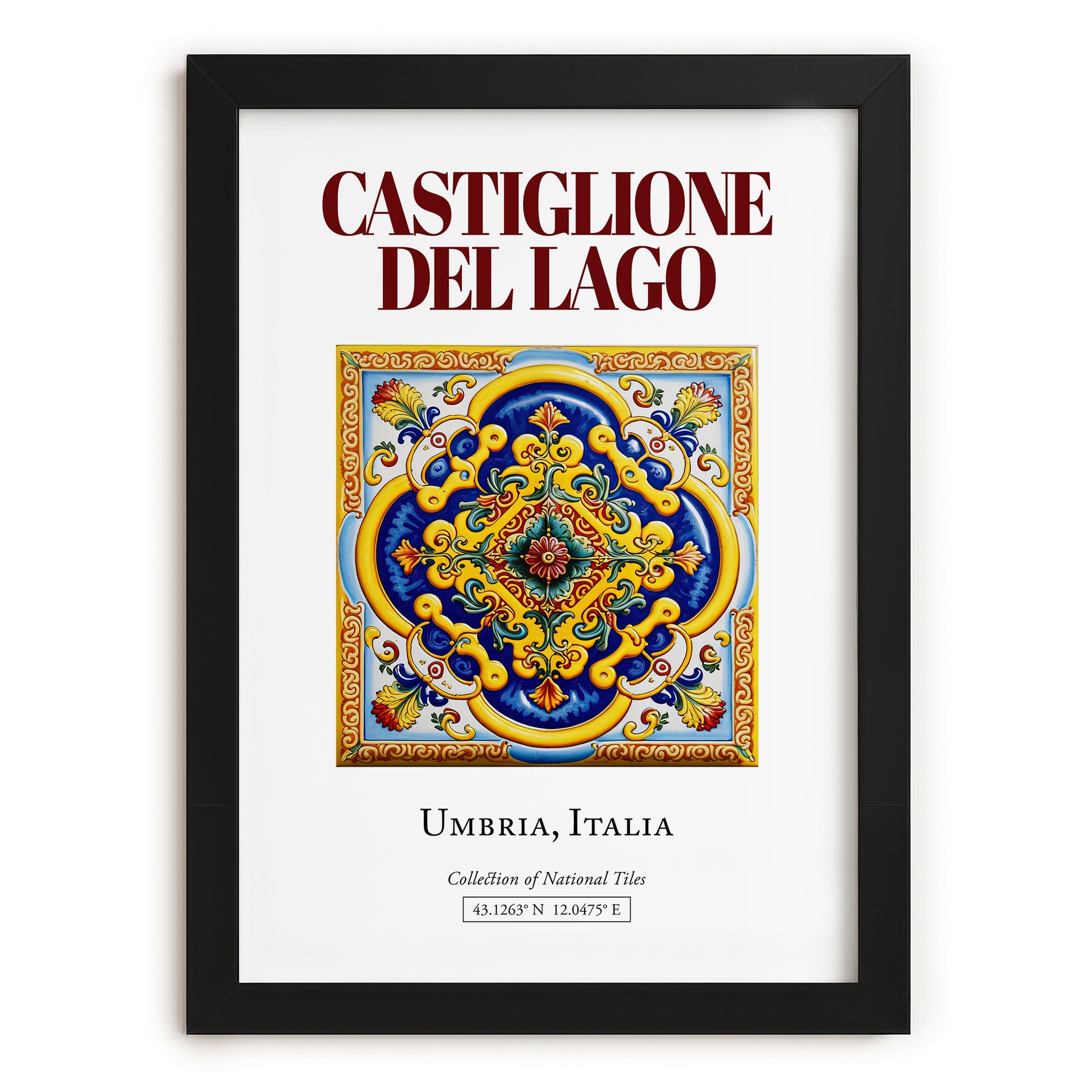 Castiglione del Lago, Italy – Travel Print, in sleek black frame