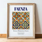 Faenza, Italy – Travel Wall Art, in wooden frame leaning on the floor