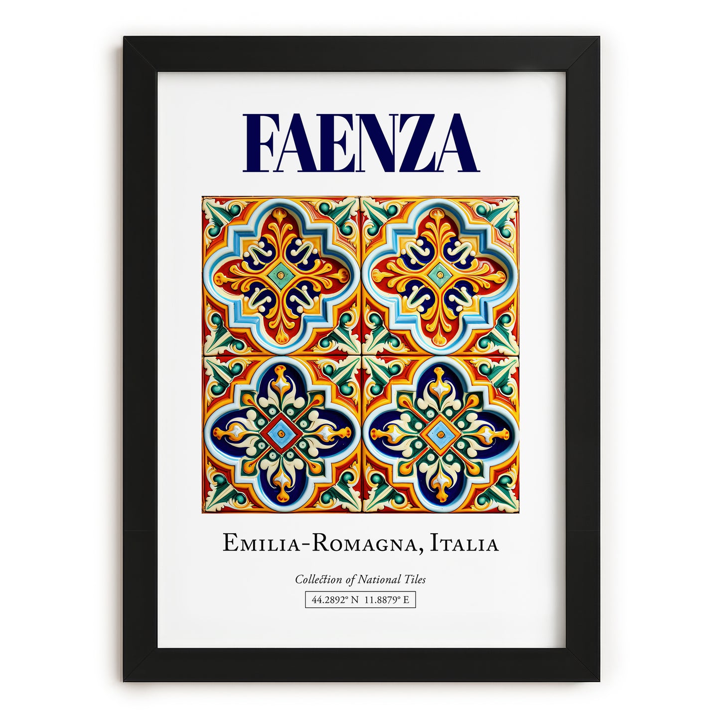 Faenza, Italy – Travel Wall Art, in sleek black frame