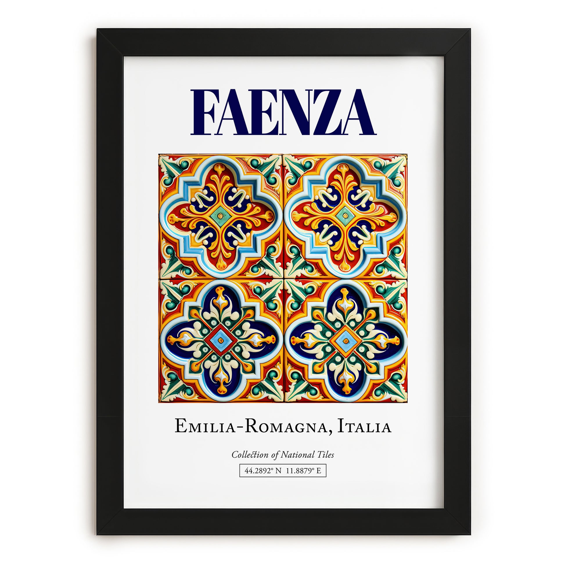 Faenza, Italy – Travel Wall Art, in sleek black frame
