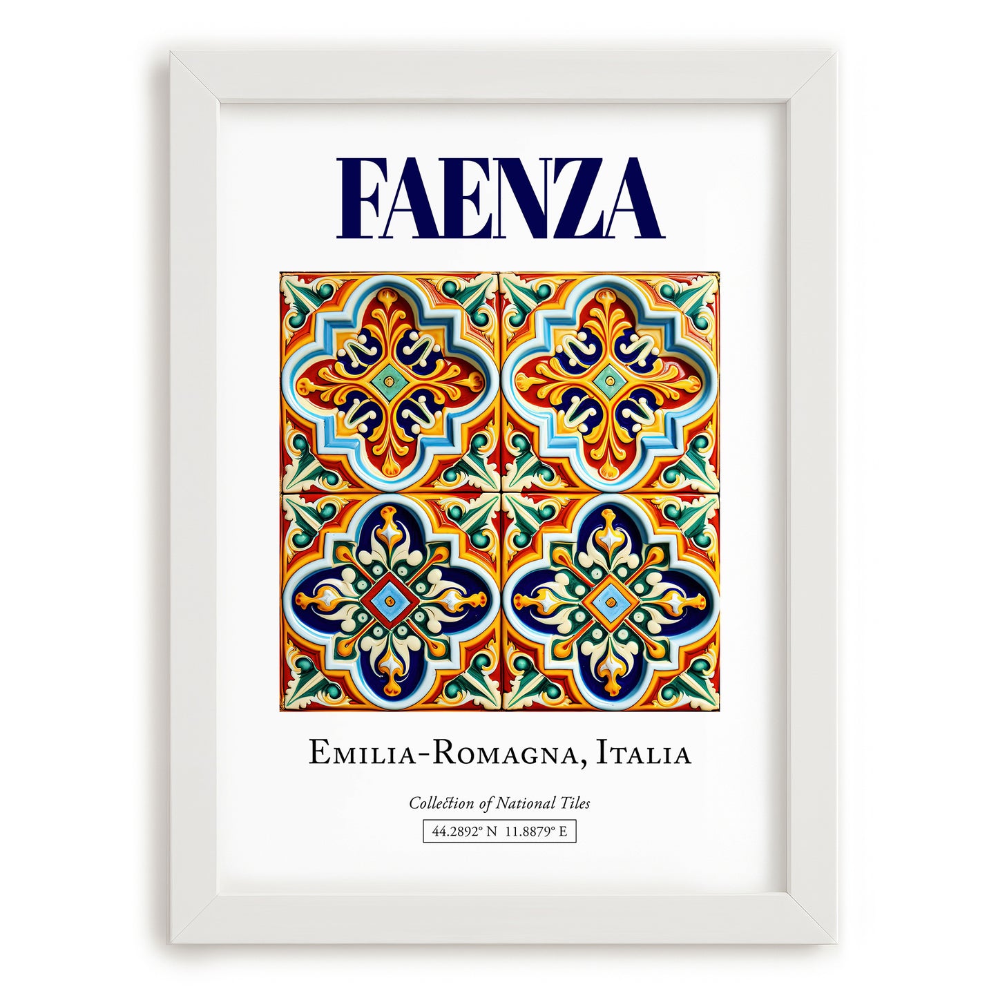 Faenza, Italy – Travel Wall Art, placed in minimal white frame